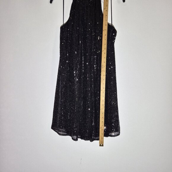 Badgley Mischka Black Sequin Mini Dress - Picture 6 of 10